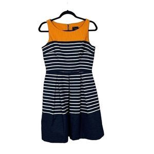 Just...Taylor Sleeveless Fit & Flare Navy Stripped Women's Dress Size 6